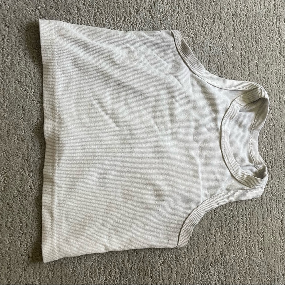 White amazon crop top